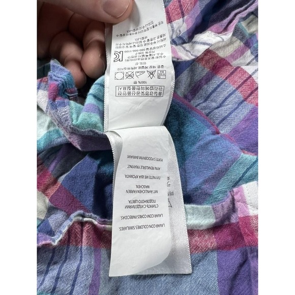 Ralph Lauren Shirt Mens Big 3X Blue Indian Madras Plaid Short Sleeve Cotton - Picture 10 of 15